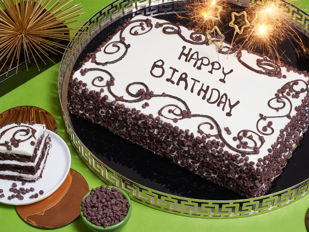 Chocolate Chip Happy Birthday Sheet Cake – PuneBakers